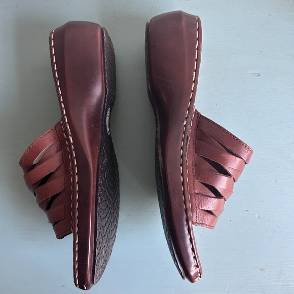 NWOT Dr. Scholl's Reba II Strappy Slip On Sandals Leather Woven Comfort Size 6 - Picture 7 of 12